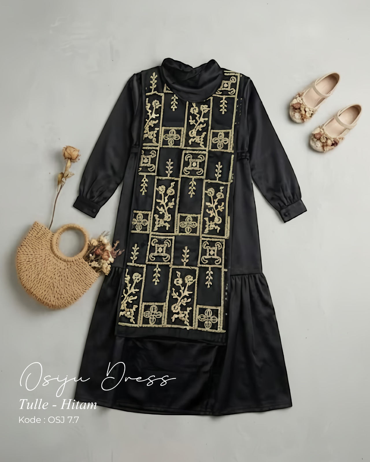 OSJ 7.7 BB GAMIS TULLE HITAM BY OSIJU CQ