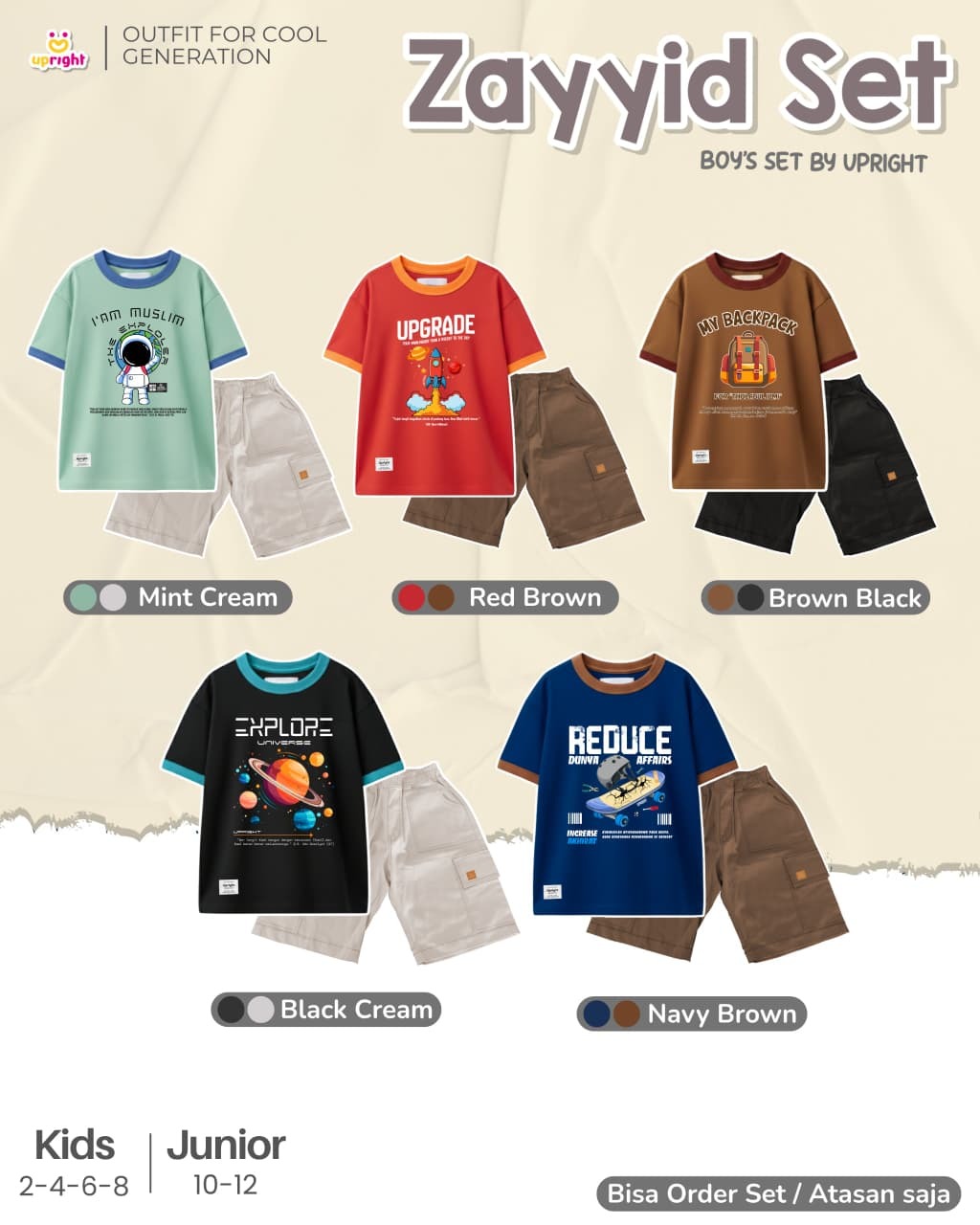 UR 99.3 KIDS BROWN BACKPACK ZAYYID SET BY UPRIGHT