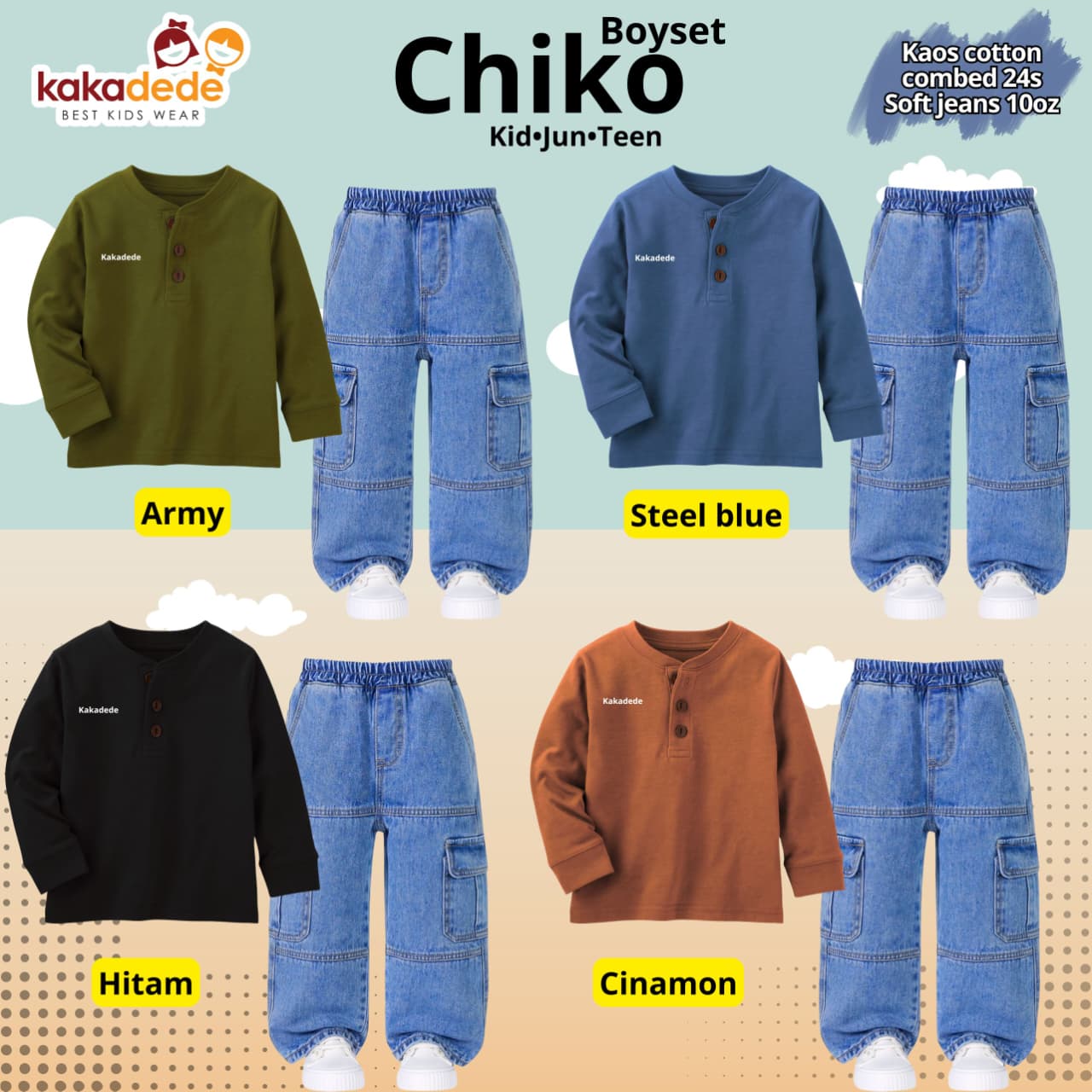 KD 211.1 TEEN ARMY CHIKO BOYSET BY KAKADEDE