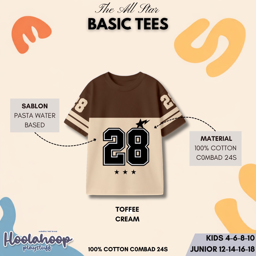 HO 12.3 JUN CREAM BASIC TEES ALL STAR SERIES BY HOOLAHOOP
