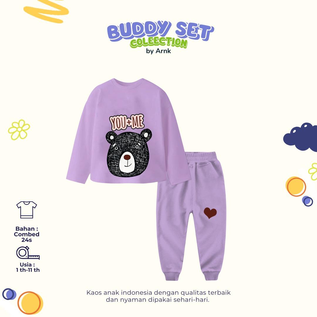 ARNK 4.3 KIDS PURPLE BEAR BUDDY ONESET BY ARNK