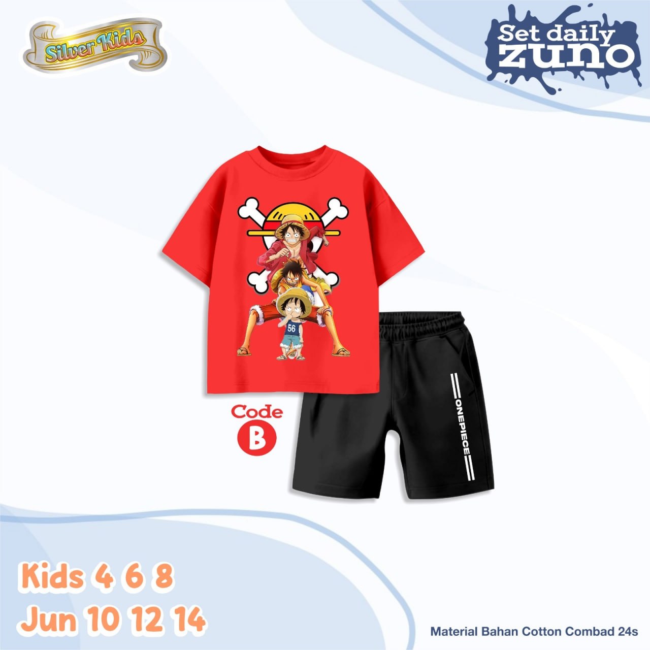SK 23.2 JUN RED ONEPIECE SET DAILY ZUNO BY SILVERKIDS