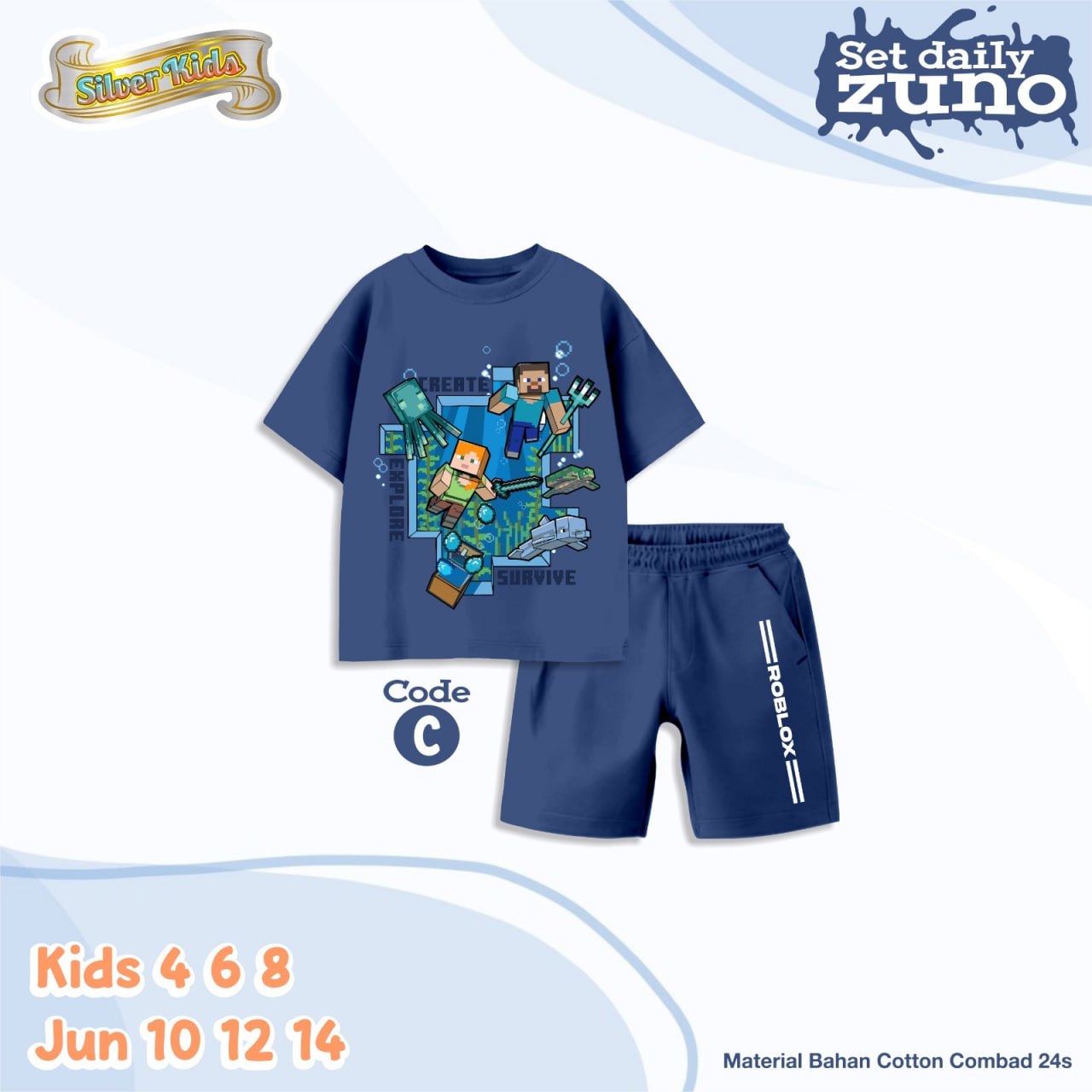 SK 23.3 JUN DENIM MINECRAFT SET DAILY ZUNO BY SILVERKIDS