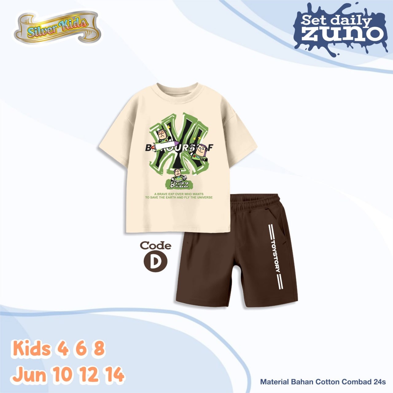 SK 23.4 KIDS CREAM BUZZ SET DAILY ZUNO BY SILVERKIDS