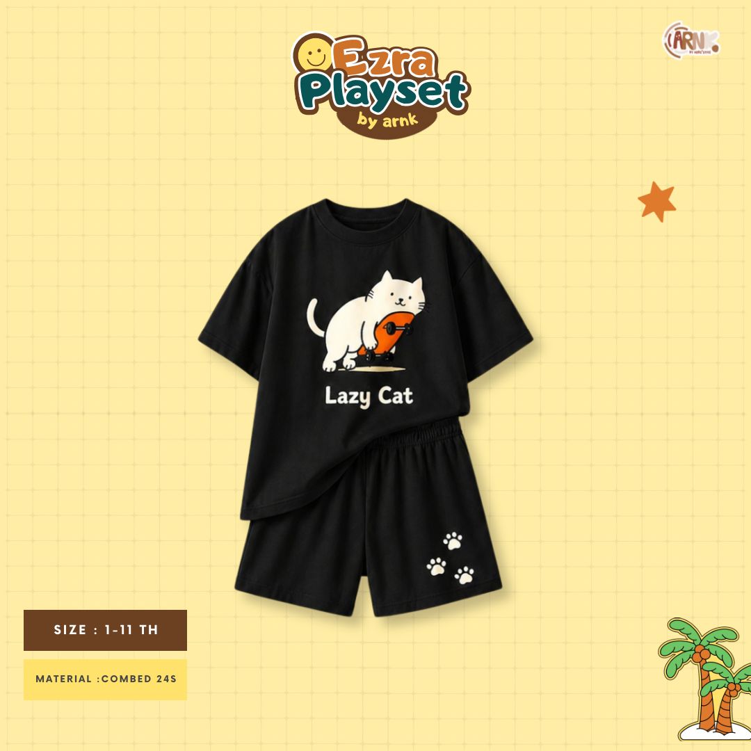 ARNK 5.2 BLACK LAZY CAT JUN EZRA PLAYSET BY ARNK